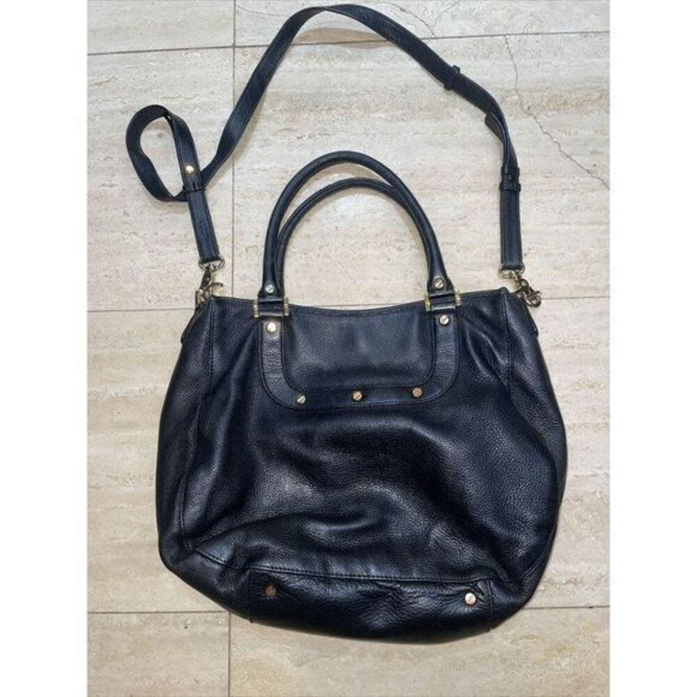 Tory Burch Amanda Hobo Black Pebbled‎ Leather Handbag Satchel Shoulder Messenger - Picture 3 of 14